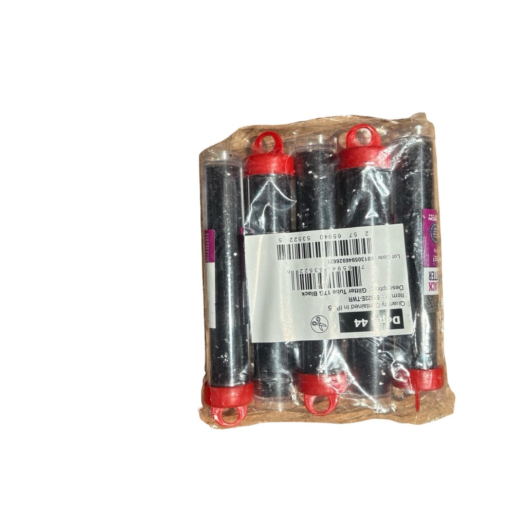 5 pack of black glitter